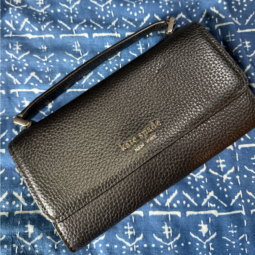 kate spade Black Leather Clutch